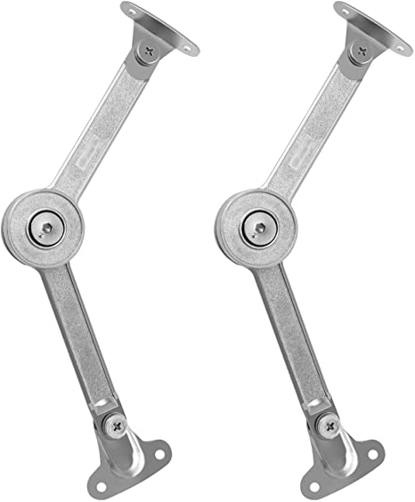 QWORK Heavy Duty Lid Stay Hinges, 40lb Folding Lid Support Hinge, Ideal for Cabinet,Closet ,Wardrobe and Toy Box (2 Pack)