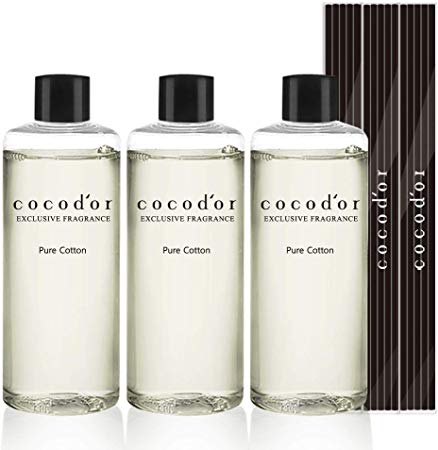 Cocod'or Reed Diffuser Oil Refill/6.7oz/Pure Cotton/3 Pack