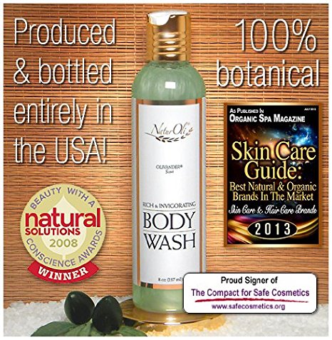 NaturOli Rich & Invigorating Body Wash - 8 oz. Award winning formulation! Luxurious for bath or shower. Wonderfully natural unisex scent. Calming & uplifting. - Sulfate & Gluten free! - Made in USA!
