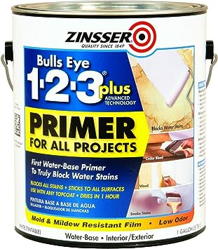 Zinsser Bulls Eye 123 Plus White Water-Based Acrylic Primer 1 gal.