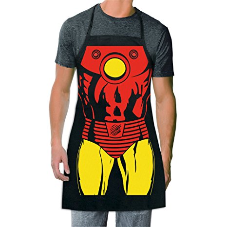 ICUP Marvel - Iron Man Be The Hero Character Adult Size 100% Cotton Adjustable Black Apron