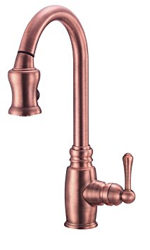 Danze D454457AC Opulence Single Handle Pull-Down Kitchen Faucet, Antique Copper