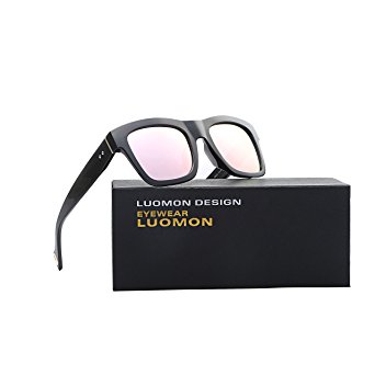 LUOMON S602 54mm Retro Square Polarized Oversized Wayfarer Sunglasses