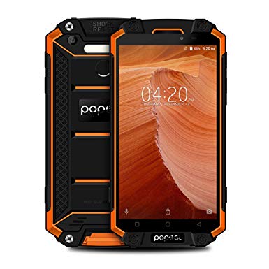 Rugged Smartphone Unlocked,POPTEL P9000max IP68 Waterproof Rugged Cellphone 4G with Android 7.0 4GB/64GB, 5.5inch 9000mAh, Dual SIM Dual Camera with NFC/OTG/GPS Outdoor Phone (Orange)