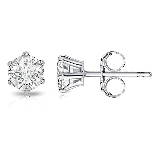 Billie Bijoux Sterling Silver Earrings Studs with Round Cut Cubic Zirconia Diamond Rhinestone, Womens Fine Jewelry, a great ideal gift for your Wife/ Girlfriend/ Sister/ Mom and Daughter on Birthday/ Valentines Day/ Graduations/ Mother's Day/ Thanksgiving Day and Christmas Day