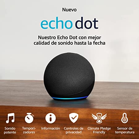 Nuevo Echo Dot (5.ª generación, modelo de 2022) | Altavoz inteligente con Alexa | Antracita