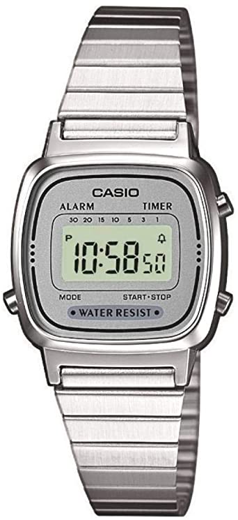 Casio Women's LA670WA-7 Silver Tone Digital Retro Watch