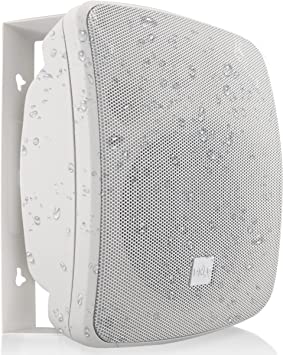 Pyle Outdoor Waterproof Patio Speaker - 5.25" 2-Way Weatherproof Wall/Ceiling Mounted Dual Speaker w/Heavy Duty Grill, w/Transformer Adjuster, Universal Mount, in/Outdoor Use PDWR545TW (White)