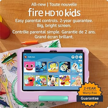 All-new Amazon Fire HD 10 Kids tablet — ages 3-7 | Parental controls, ad-free content, bright 10.1" screen | 2023 release, 32 GB, Pink