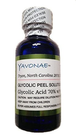 Yavonae Professional 70% Glycolic Alpha Hydroxy Acid (AHA) Facial Exfoliant 30ml 1 fl oz Chemical Skin Peel Resurfacing Treatment - Anti Aging, Wrinkle, X Out Acne