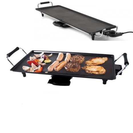 2000W Electric Table Top Teppanyaki Grill Griddle Barbecue Includes Spoons and Thermostat