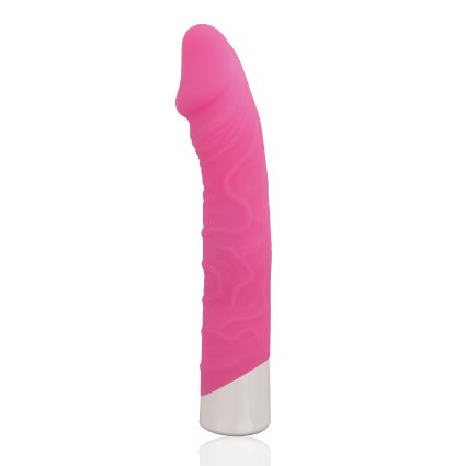 Bravolink Rechargeable Dildo Vibrator Silicone Vibrating Massager Sex Toy Masturbator Adult Products (Rose Red)