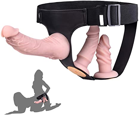 UTIMI Strap-on Dildo 3 Removeable Silicone Dildos,Hollow Strap-on Set Dildo Pants,SM Sex Toys for Men and Women, Female Massage Masturbation Toys Strap on Harness Dildos for Women & Lesbian Couples