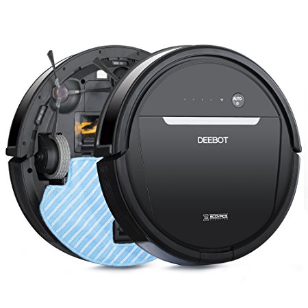 ECOVACS DEEBOT OZMO 601 Robotic Mop & Vacuum Cleaner with Innovative Mopping System, Alexa & Google Home Compatibility, Wi-Fi Connected App, for Hardwood & Tiles Floors