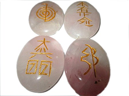 Powerful Natural Crystal Quartz Point Usui Reiki Healing Set Chakra Balancing Meditation Gemstone Spiritual Energized Positive Mental Peace Prosperity Growth Bonding Relationship De-stress Anxiety Reduction Massage Crystal Therapy Psychic Gift Anniversary Holistic Metaphysical Love India Asia Divine Quality A  Pouch