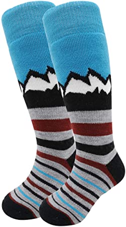 HIGHCAMP Kids Merino Wool Ski Snowboard Socks Boy Girl Toddler Winter Snow Socks- 2 Pairs