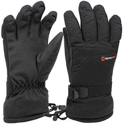 Alpine Swiss Mens Waterproof Gauntlet Ski Gloves Winter Sport Snow Boarding Windproof Warm 3M Thinsulate