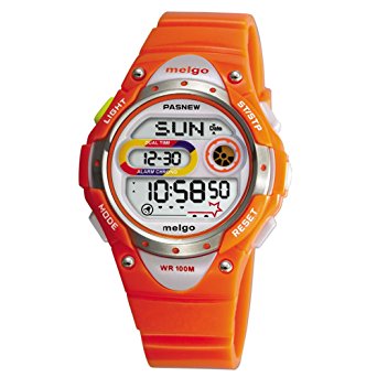 WISE Girls Watch, Waterproof 100m Watches, Boys Watches, Sports Watches, Digital Display Sports Casual Wrist Watches 2001d (Orange)
