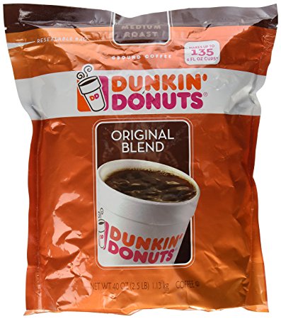 Dunkin Donuts Original Blend Medium Roast Ground Coffee, 40 Ounce