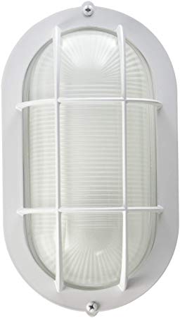 Westinghouse 6783500 One-Light Exterior Wall Fixture, White Finish on Steel with White Glass Lens