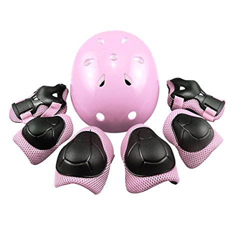 SKL Kid's Protective Gear Set Knee Pads for Kids Knee and Elbow Pads with Wrist Guards for Skating Cycling Bike Rollerblading Scooter (Helmet Knee Pads Elbow Pads wrist Pads)