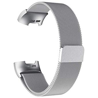 Bonstrap Stainless Steel Milanese Loop Watch Band Replacement Compatible Fitbit Charge 3 Small Large