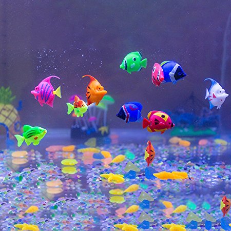 Aquarium Decorations,Govine 12pcs Plastic Artificial Fish for Aquarium Fish Tank Random Color and Pattern