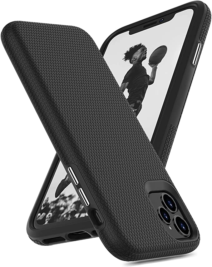 ORIbox Carbon Fiber case for iPhone 11 Pro Case, Basketball Stripe, Shock Protection, Enhanced Grip, Wireless Charging Compatible,Black