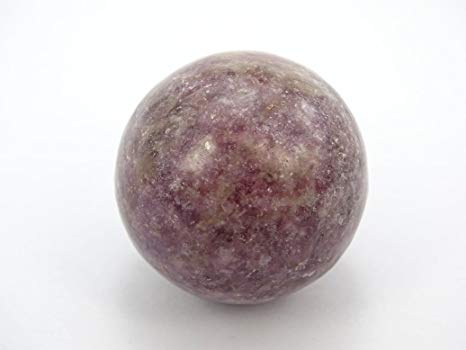 jennysun2010 1 piece Natural Lepidolite Gemstone Collectibles Round Ball Crystal Healing Sphere Finger Health Massage Rock Stones 40mm With Wood Stand