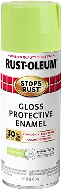 Rust-Oleum 338932 Stops Rust Advanced Spray Paint, 12-Ounce, Gloss Willow Green