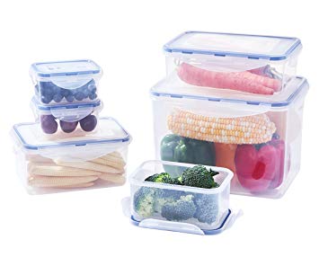 12 Piece Food Storage Containers Set, 100% LeakProof BPA Free Airtight Plastic, Kids Lunch Bento Boxes, Microwave, Freezer and Dishwasher Safe, Large Small Meal Prep Containers