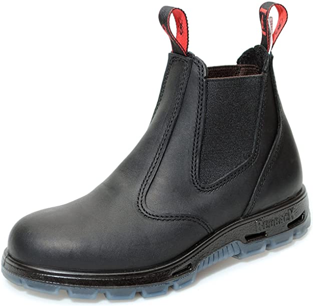 RedbacK Boots USBBK Easy Escape Steel Toe - Black Leather Work Boots