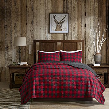 Woolrich WR14-1783 Check Quilt Mini Set Full/Queen Red,Full/Queen