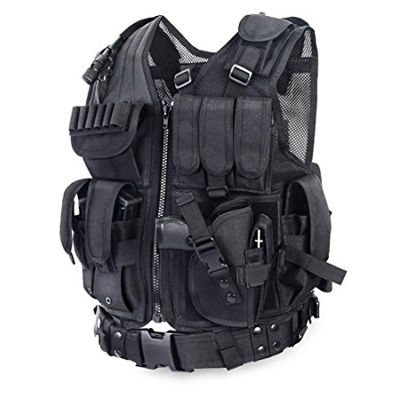 Yakeda Army Fans Tactical Vest Cs Field Outdoor Equipment Supplies Breathable Lightweight Tactical Vest Swat Tactical Vest Special Forces Combat Training Vest--1063