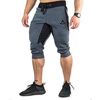 MAIKANONG Men's 3/4 Training Pant Cotton Sweatpants Jogger Pants Tapered Joggers