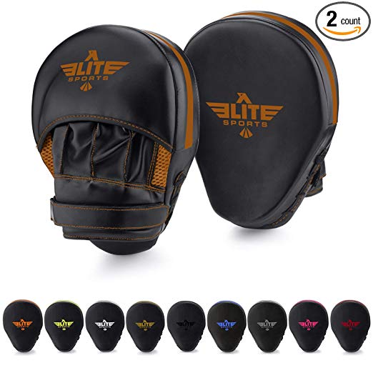 Elite Sports Boxing Punch Focus Mitts - for MMA, Kickboxing, Muay Thai Sparring