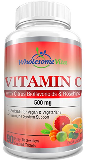 Vitamin C with Rosehip and Bioflavonoids- UK Manufactured- 3 months supply