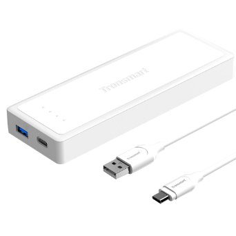 Tronsmart Presto 12000mAh USB Type-C External Battery Power Bank with Quick Charge 3.0 Technology,Total 6A Output for Galaxy S7/S6/Edge/Plus, iPhone, Nexus 6P/5X and more, White