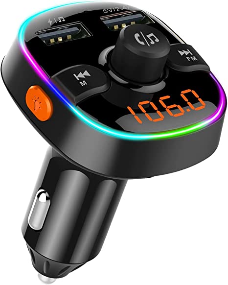 Bluetooth FM Transmitter for Car,Bluetooth Car Adapter MP3 Player FM Transmitter, Universal Car Charger with Dual USB Ports, Support Hands-Free Calling, Music Player Supports TF Card & USB Disk
