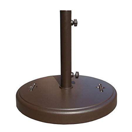 86 lbs. Brown Patio Umbrella Base with Hidden Wheels