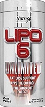 Lipo 6 Unlimited Powder by Nutrex Research. Fruit Punch.