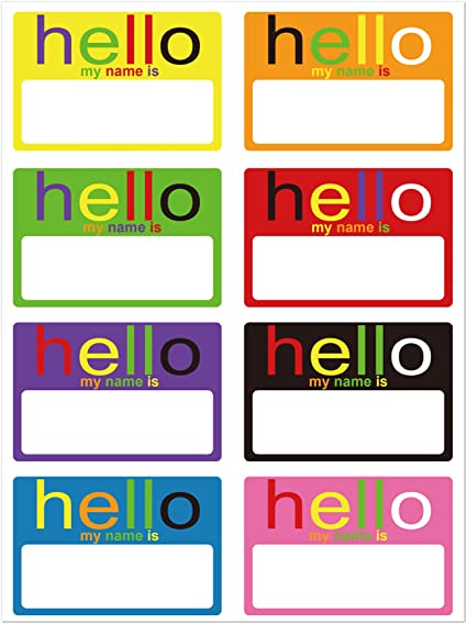 Hello My Name is Stickers 2 x 3 Inch Colorful Name Tag Stickers for School Office Home 200 Pcs