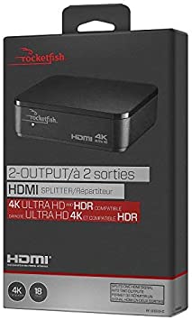 Rocketfish 2-Output HDMI Splitter 4K Ultra HD & HDR Compatible