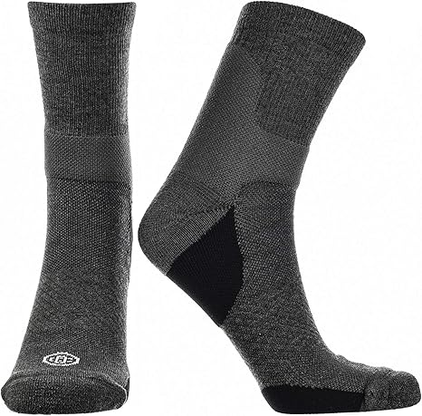 Doctor's Choice Compression Low Calf Crew Socks, Plantar Fasciitis, Achilles Tendonitis & Arch Support for Men & Women, 1 Pair, Charcoal/Large