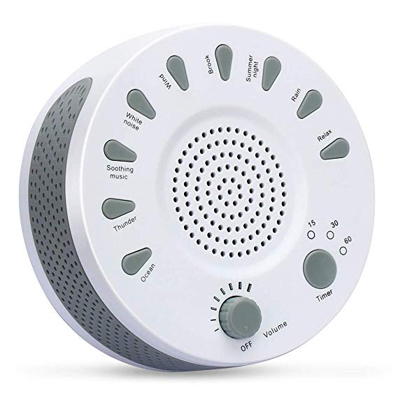 MANLI White Noise Sound Machine, 9 Soothing Nature Sound with Timer Option, Portable Sleep Therapy for Home, Office, Baby and Travel, USB or Battery Powered