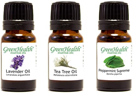 Top 3 100% Pure Essential Oil Basic Set 10ml (Lavender, Tea Tree, Peppermint Supreme) 10ml Each