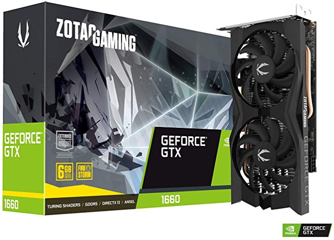 ZOTAC Gaming GeForce GTX 1660 6GB GDDR5 192-bit Gaming Graphics Card, Super Compact, Zt-T16600K-10M