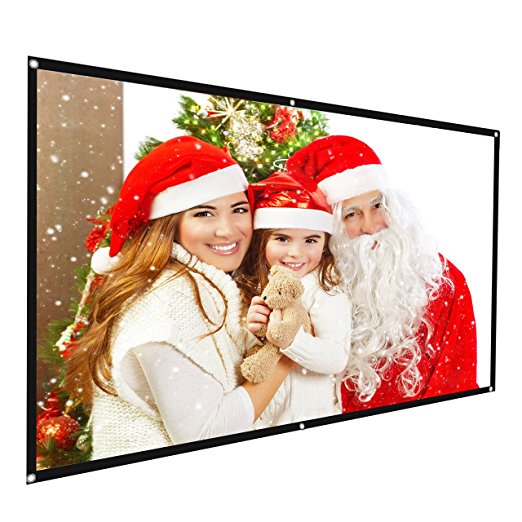 Varmax Portable Projector Screen for Home and Outdoor Movie and Presentation 84 inch 16:9