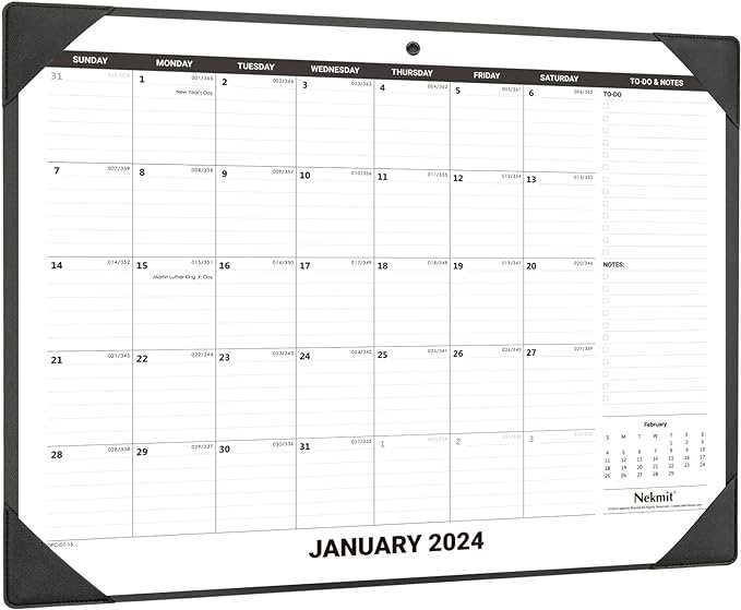 Nekmit Large Desk Calendar 2024-2025 with Desk Protecting Pad, Runs From January 2024 to June 2025, 22" x 17" Desk Pad Calendar for Life Planning or Organizing
