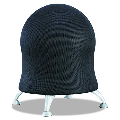Safco Products Zenergy Ball Chair , Black, Low Profile, Active Seating, Steel Legs